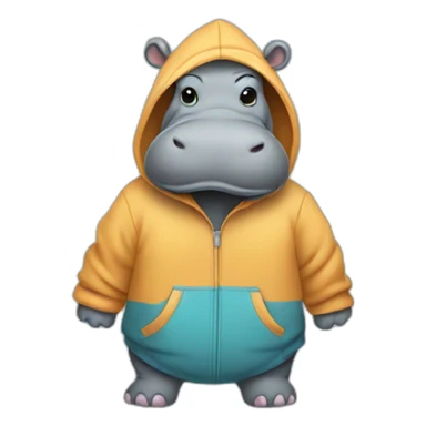 A hippo in a hoodie sticker