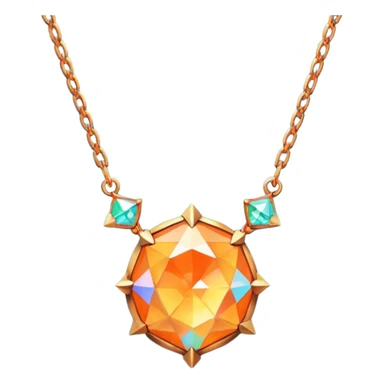 Fantasy Magic Orange Necklace Diamonds Low Poly sticker
