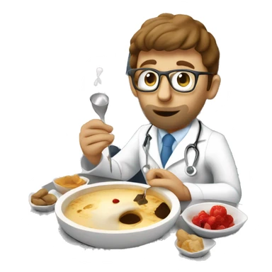 Interventional radiologist eating fondue in Switzerland  sticker