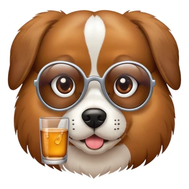 Dog with double glass sticker