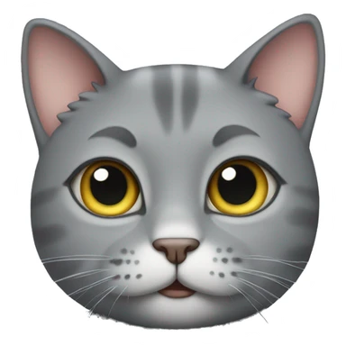 Cute grey cat, not fat sticker