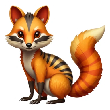 Fiery Wicked Cool Hot Edgy Badass Numbat-Fox-Civet-Vernid-fusion-hybrid-creature sticker