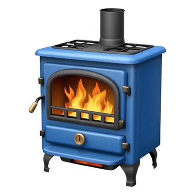 blue wood burning stove sticker