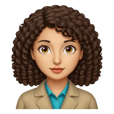 30 yr iranian woman dark brown hair curly wavy short hair sticker