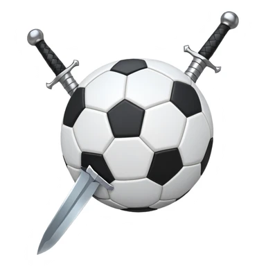 Soccer ball with swords behind it  sticker