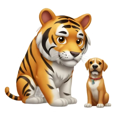 Tiger with a dog  sticker