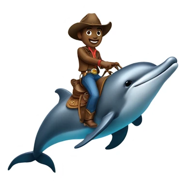 Cowboy riding dolphin sticker