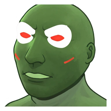 white mask with red light glow onto face  sticker