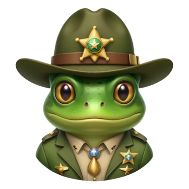 A frog old time western sheriff  sticker