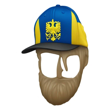 A cap (or hat) with Ukraine coat of arms on it sticker