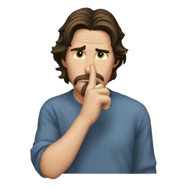 christian bale finger on lips sticker
