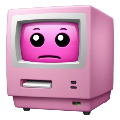 intensive pink color macintosh computer sticker