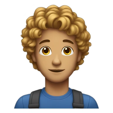 a young man with big blue lockes and he has stars sticker