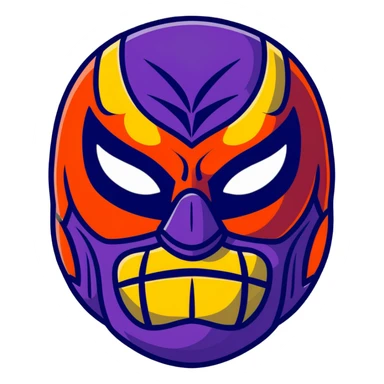 colorful sinister luchador mask with scary features sticker