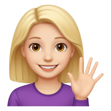 Girl saying hi sticker