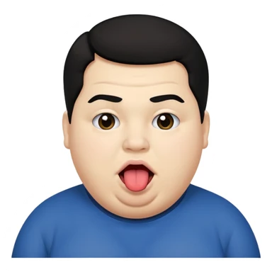 Fat teen from kosovo with flat hair with his tongue out sticker