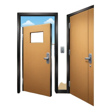 open door looking out into corridor in school sticker