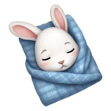 Rabbit cozy sleep  in blanket sticker