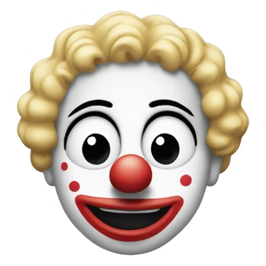 Clown face with a duckface and a peace sign sticker