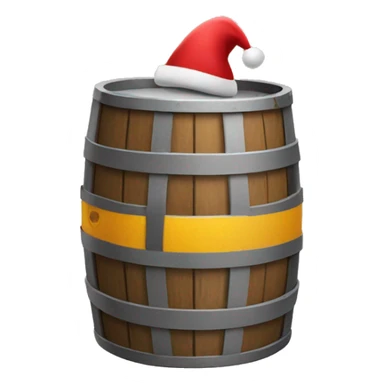 Construction barrel with Christmas decorations  sticker