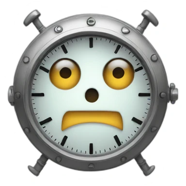 clock with eyes and mouth arms sticker