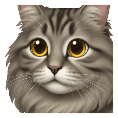 Long-haired dark tabby, cat with only one eye sticker