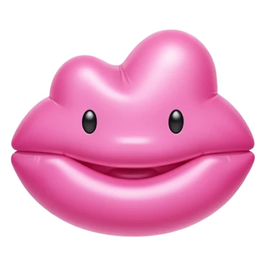 pink puffy inflatable ballon lips sticker