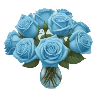 Sky blue rose bouquet still life sticker
