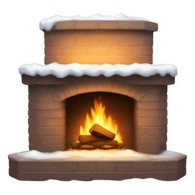 Fireplace with snow outside sticker