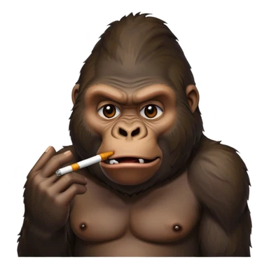 Annoyed gorilla smoking sticker