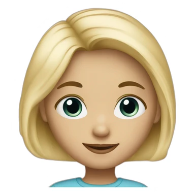 Blonde girl with baby boy sticker