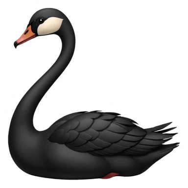A black colour swan facing towards right side sticker