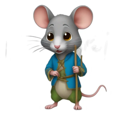 un rat tenant un drapeaux marocain sticker