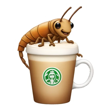 Roach holding a tiny Latte sticker