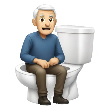 Old man on toilet sticker