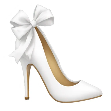 white heels with bow sticker