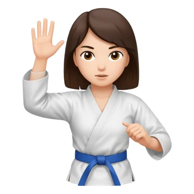 Brunette girl who practice karate sticker