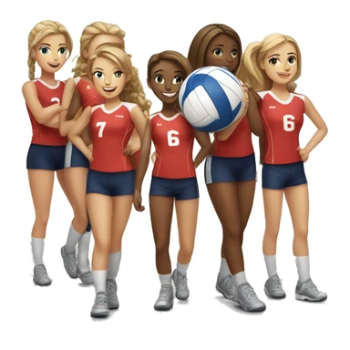 Volleyball team sports a  sticker