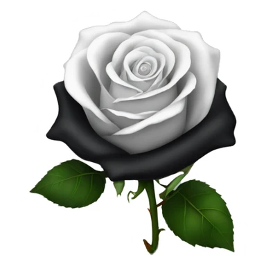 Black rose with a white bow on the stem ￼ sticker