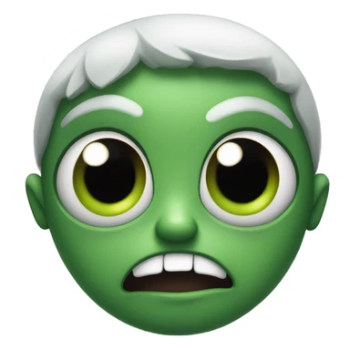 Uggly horror face green skin Big eyes sticker