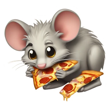 Ugly rat eating ugly pizza sticker