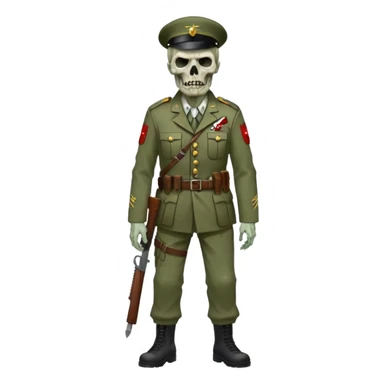 Rotting corpse zombie soldiers, full body, in the style.of your bleeding skull art. sticker