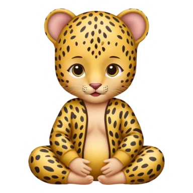 human baby with leopard patterned clothes sticker