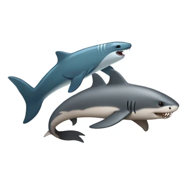 otter and shark sticker