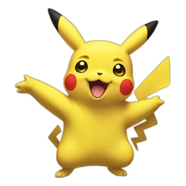 pikachu hi five sticker