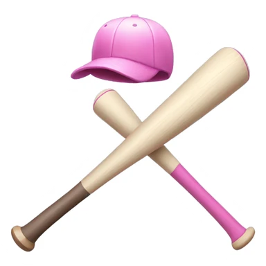 Pink Baseball x Baseball Bat x 1  sticker