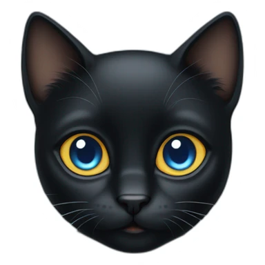 Black  cat with big blue eyes sticker