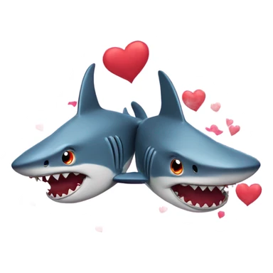 2 sharks in love sticker