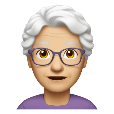 grandma with wite skin and white hair sticker