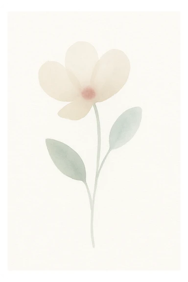a single flower, watercolor art style sticker